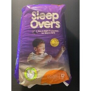 SleepOvers Youth Pants LG/XL 60-125 lbs Bedwetting Night Diapers 12 Count Pack